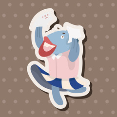 animal going to school cartoon theme elements
