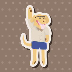 animal going to school cartoon theme elements