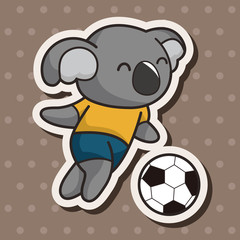 Animals play football cartoon theme elements