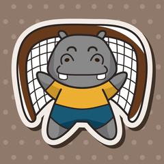 Animals play football cartoon theme elements