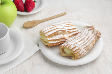 Sweet cake and fruits