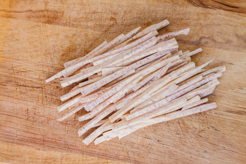 Heap of sliced taro