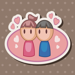 Valentine's day couple theme elements