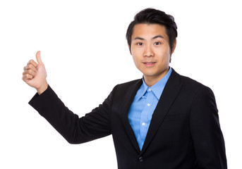 Businessman with finger thumb up gesture