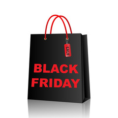 Black friday bag vector