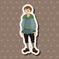 Medieval character cartoon theme elements