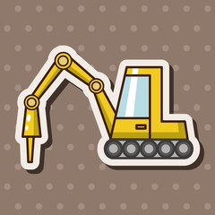 Transportation excavator truck theme elements