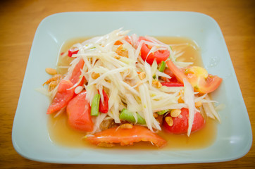 Somtum, papaya salad delicious food in thailand