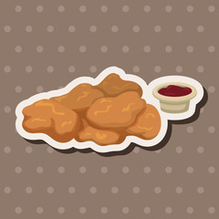 Fried foods theme chicken nuggets elements
