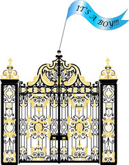 Kensington palace gate, announcement of a newborn baby boy