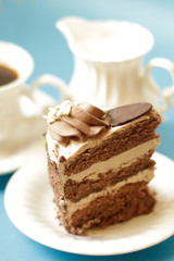 Slice of chocolate cake