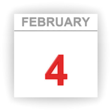 February 4. Day on the calendar.
