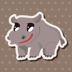 animal hippo cartoon theme elements