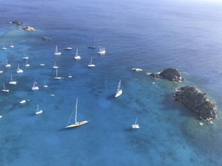 Vista aerea porto Gustavia St Barth, Caraibi, Les Gros Islets