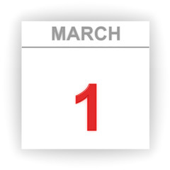 March 1. Day on the calendar.