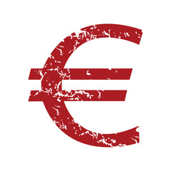 Red grunge euro logo