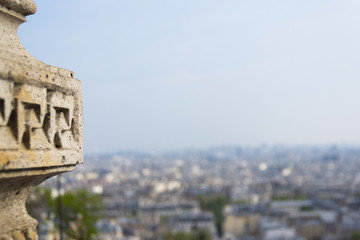 Obraz premium Vue sur la ville depuis la basilique du Sacré Coeur à Montmartre - Paris, France