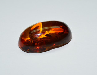 Amber gemstone cut & polished