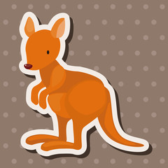 animal kangeroo cartoon theme elements
