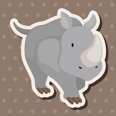 animal rhinoceros cartoon theme elements