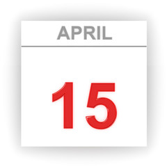 April 15. Day on the calendar.