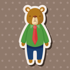 animal bear worker cartoon theme elements