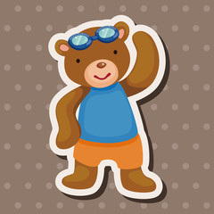 Animal doing sports cartoon theme elements