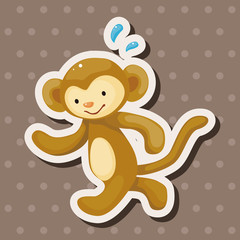 Animal doing sports cartoon theme elements