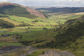 Fototapeta na wymiar Cwm Penmachno, with slate quarry.