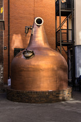 Big copper pot in front of the Old Jameson Distillery, Dublin, I