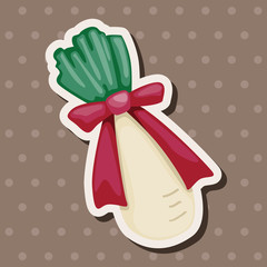 Chinese New Year theme elements, lucky white radish with Chinese