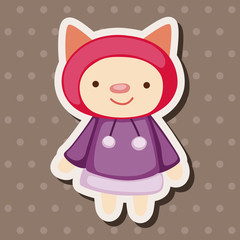 animal winter cartoon theme elements