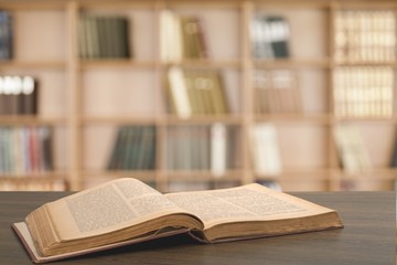 Books. Open book on the desk