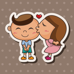 Valentine's day couple theme elements