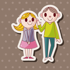 Valentine's day couple theme elements