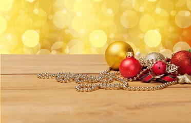 Background. Christmas grunge background with wooden deck