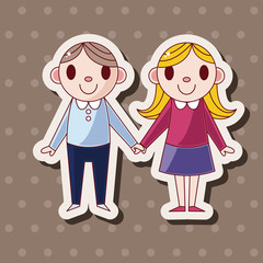 Valentine's day couple theme elements