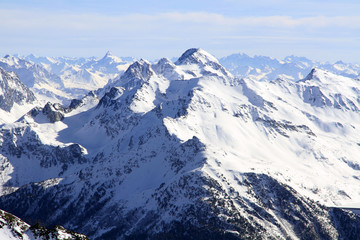 Obraz premium Winter sport holiday in the Alps