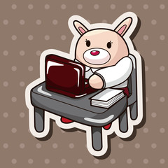 animal worker cartoon theme elements