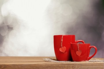 Love. Mug and fireplace