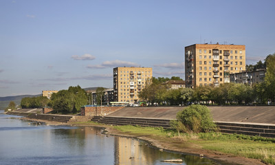 Fototapeta premium Yenisei river in Divnogorsk. Krasnoyarsk krai. Russia