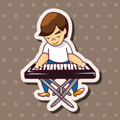band member keyboard player theme elements