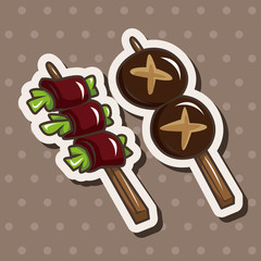 Japanese food BBQ theme elements
