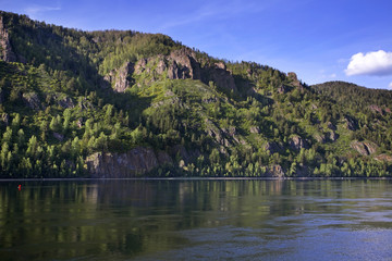 Fototapeta premium Yenisei river in Divnogorsk. Krasnoyarsk krai. Russia