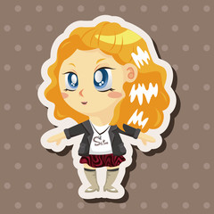 lady girl cartoon theme elements