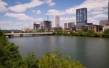 Fototapeta na wymiar New Construction Building Highrise Office Towers Austin Texas 