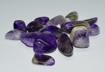 Amethyst tumbled gemstones