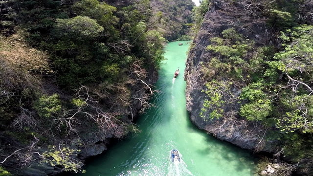 Aerial view of tropical island/Thailand/Krabi/Koh Hong island