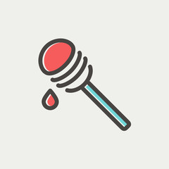Honey dipper thin line icon