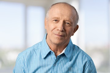Senior Adult. Close-up of a lonely retired man